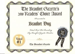 Beaufort SC 2010 Pet Boarding of the Year