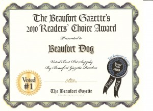 Beaufort SC 2010 Pet Supply of the Year